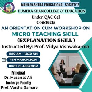 Microteaching Explanation Skill Orientation Workshop (1)