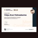 Vidya Maam International Teachers' Olympiad Certificate of Merit